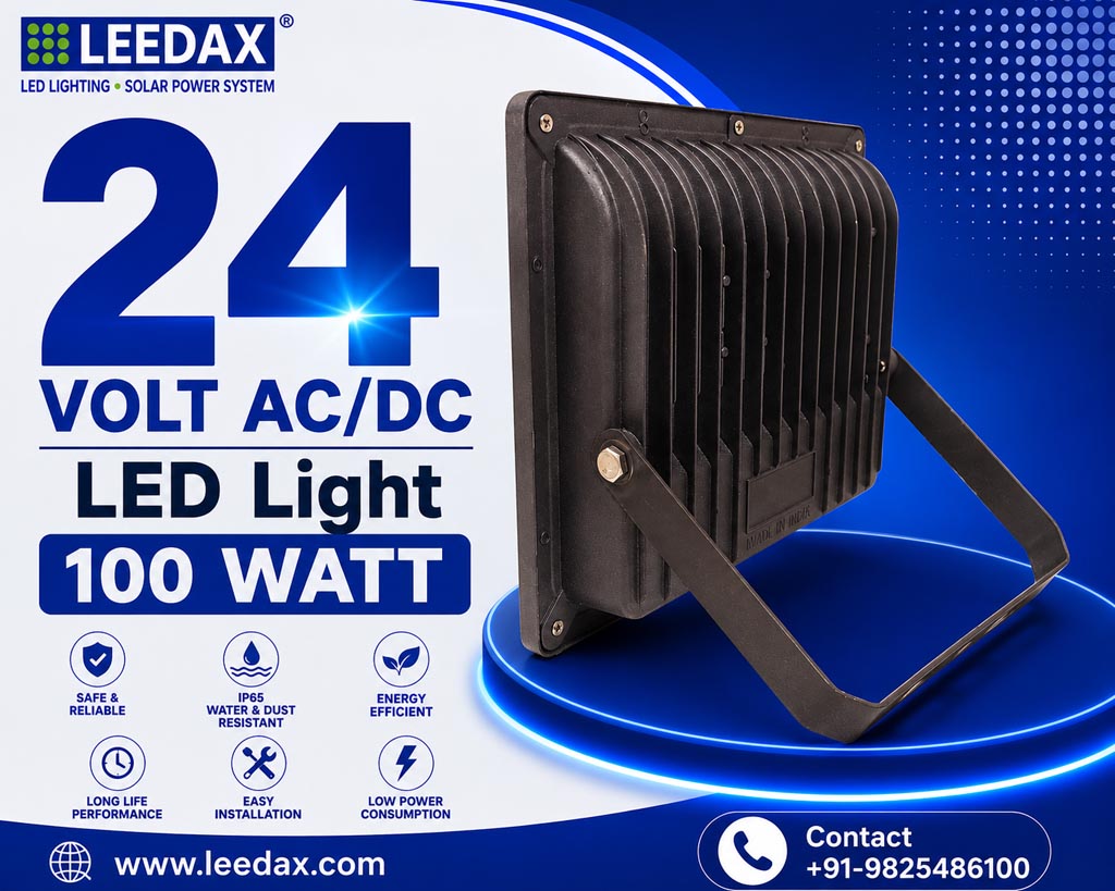 24v-ac-dc-led-flood-light-100w-back-angle-view