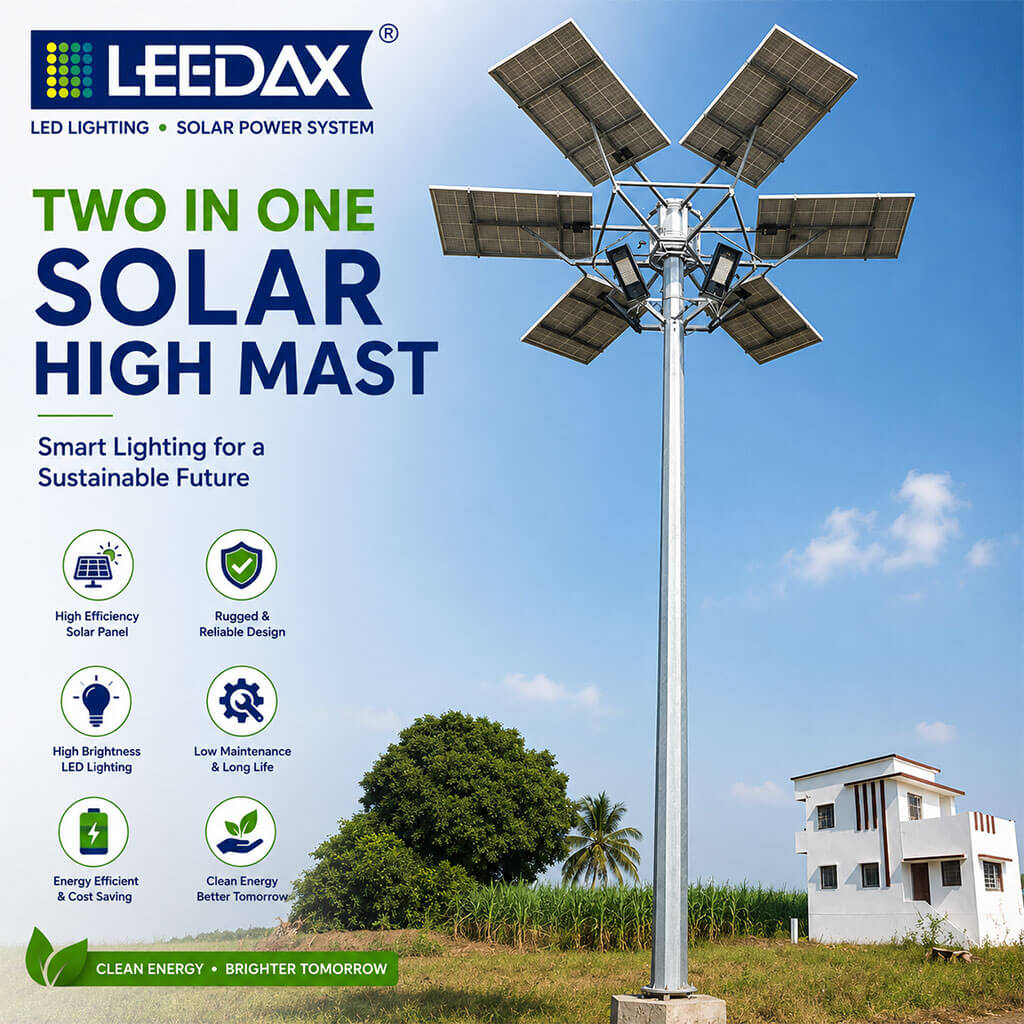 Solar High Mast Two In One