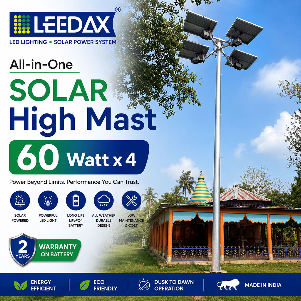 Solar High Mast Light All in One 60Watt X 4-240 Watt