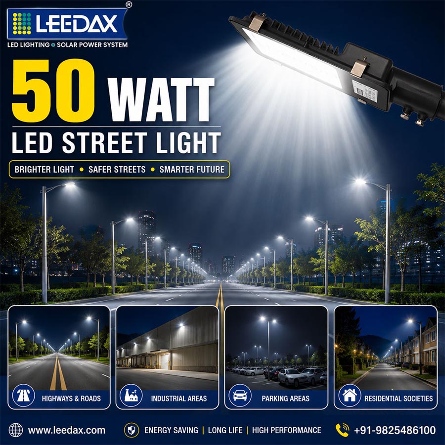 LED Street Light 50 Watt Glass Model